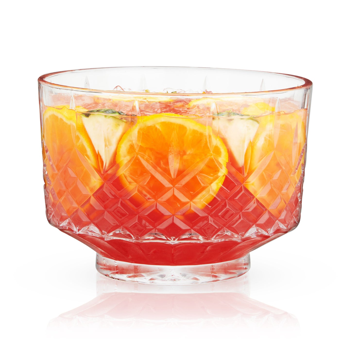 Admiral Cut Crystal Punch Bowl for Home Bar Party