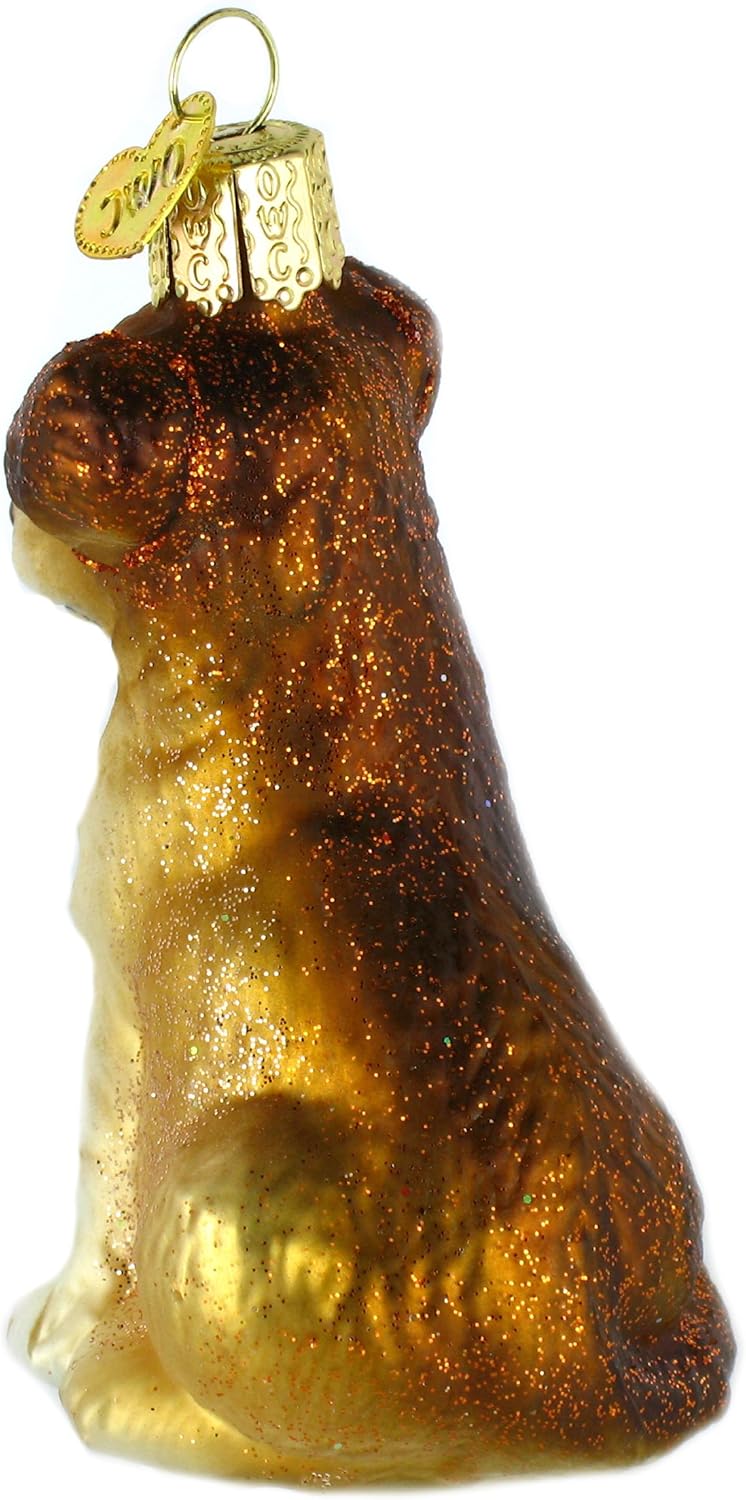 Adorno navideño de cachorro de pastor del Viejo Mundo