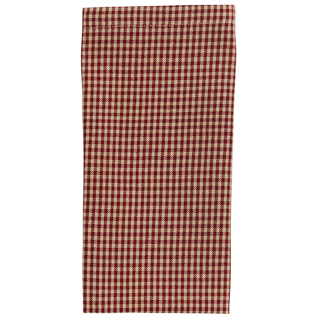 Serviette à carreaux rouges et crème « Souvenirs de Noël »