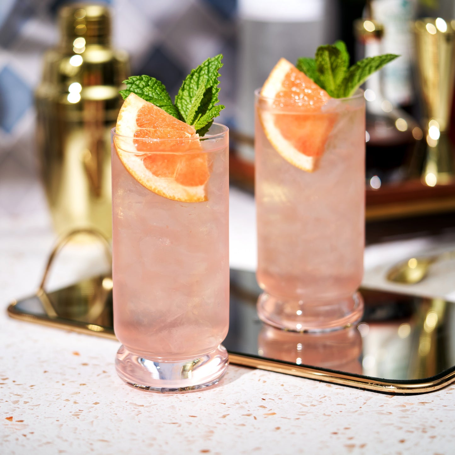 Mercury Crystal Highball Glasses Set of Two