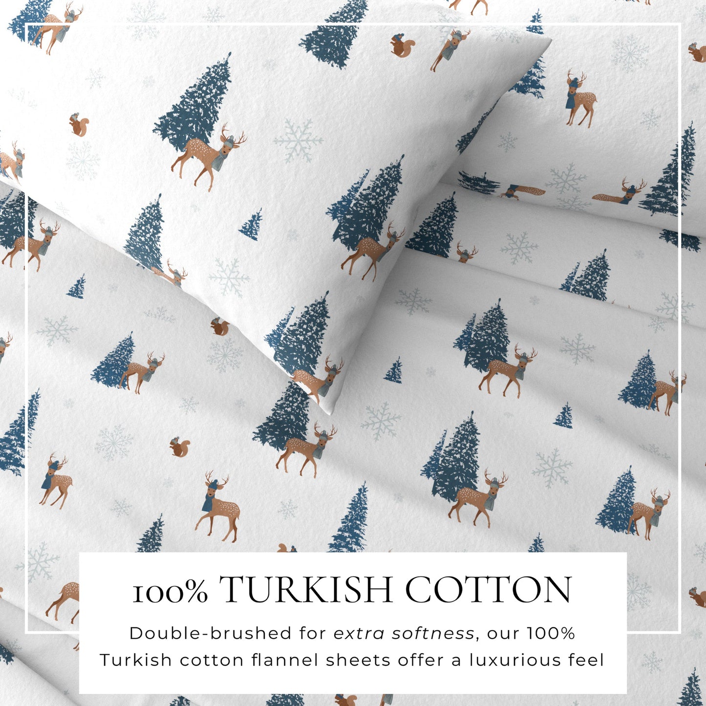 Turkish Cotton And Christmas Flannel Sheet Set