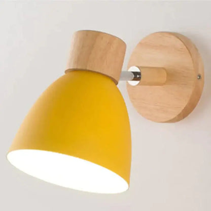 Yellow wood wall lamp sconce by Decorbites with round wooden mount on Tampa Home & Garden Store