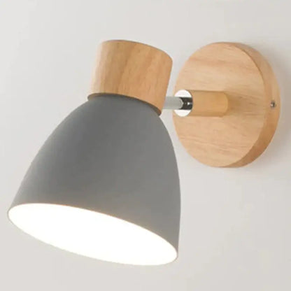 Yellow Wood Wall Lamp wall sconce by Decorbites with gray shade and natural wood wall mount on Tampa Home & Garden Store
