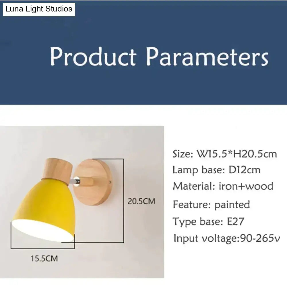 Yellow Wood Wall Lamp wall sconce by Decorbites, iron+wood painted finish, home & garden decor on Tampa Home & Garden Store