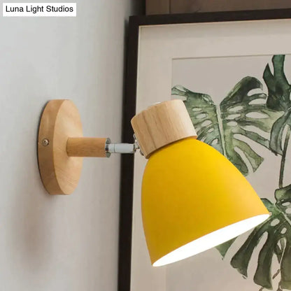 Yellow wood wall lamp sconce with wooden mounting plate by Decorbites on Tampa Home & Garden Store