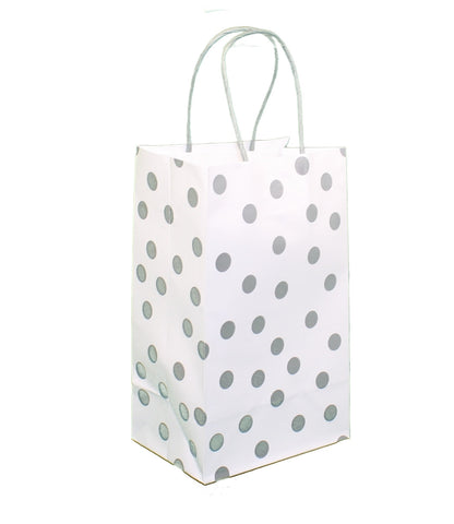 Ensemble de 8 sacs cadeaux Junior Cub blancs avec détails argentés métallisés en kraft
