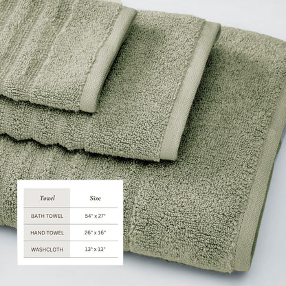 Luxury Combed Cotton and Ribbed Bath Towels