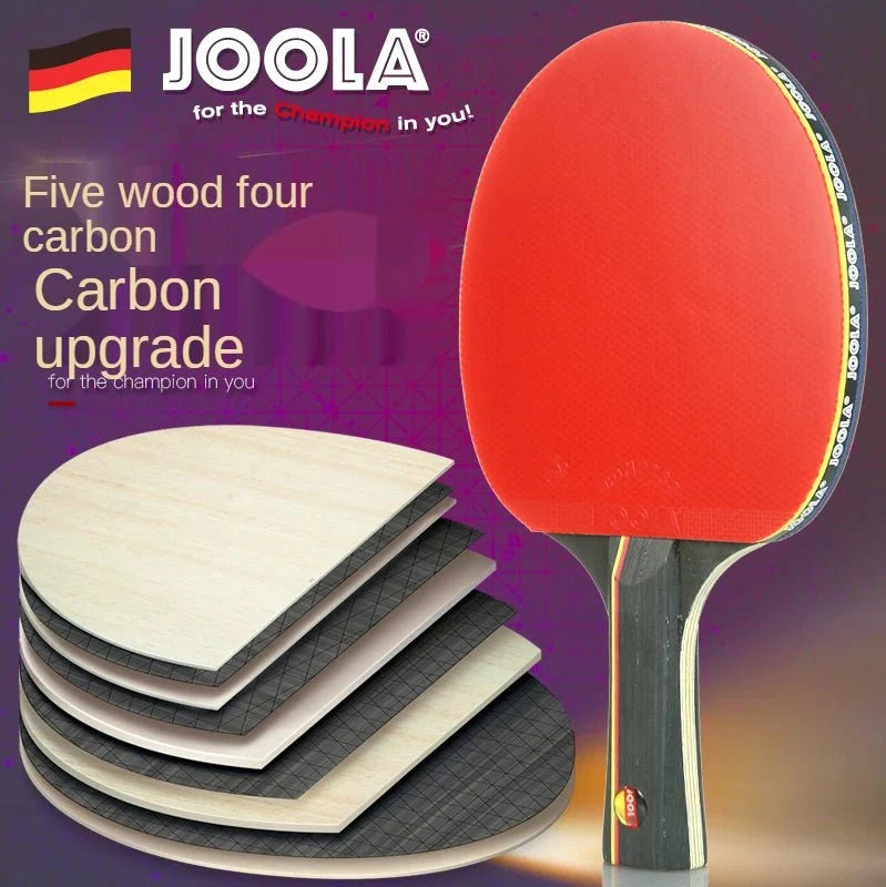 Carbon table tennis paddle 5-Star performance with red rubber JOOLA packaging on Tampa Home & Garden Store