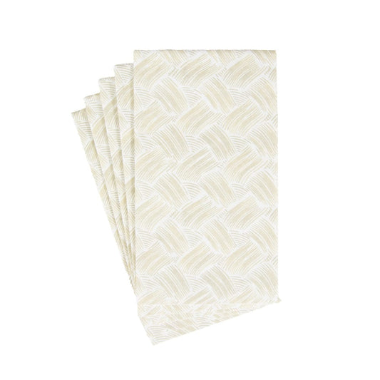 Serviettes de table en lin et lin, style vannerie