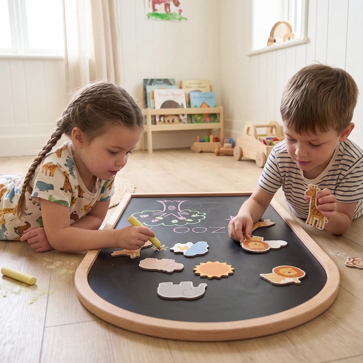 Tiny Land® Double-Sided Arched Magnet Chalkboard Easel for kids, low-height table with magnets on Tampa Home & Garden Store