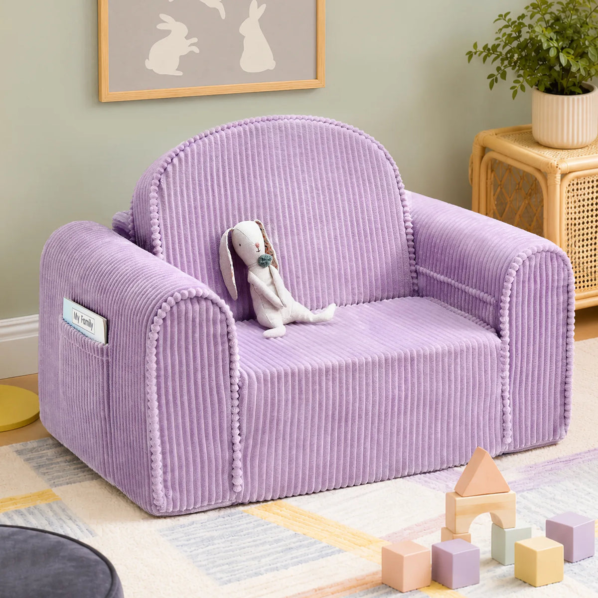 Tiny Land GentleSnug Corduroy Kid Chair lavender corduroy play sofa for kids Tiny Land INC on Tampa Home & Garden Store