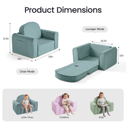 Tiny Land GentleSnug Kids Sofa Chair teal kid chair with chair and lounger modes on Tampa Home & Garden Store
