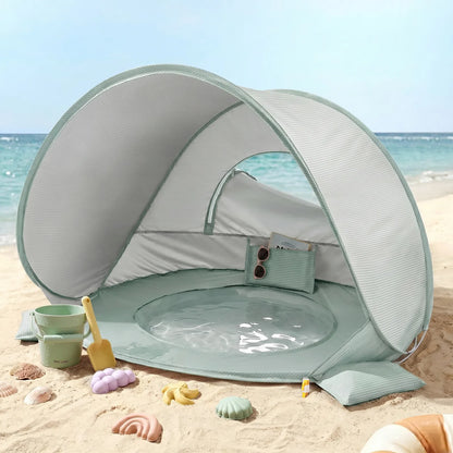 Tiny Land 3-in-1 Baby Beach Tent mint green beach shelter with sand toy set on Tampa Home & Garden Store