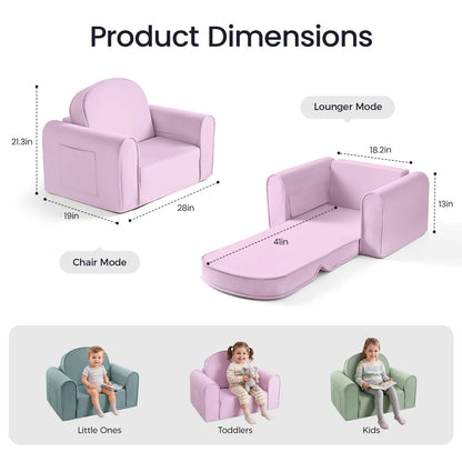 Tiny Land GentleSnug Kids Sofa Chair pink fabric by Tiny Land INC chair and lounge modes on Tampa Home & Garden Store