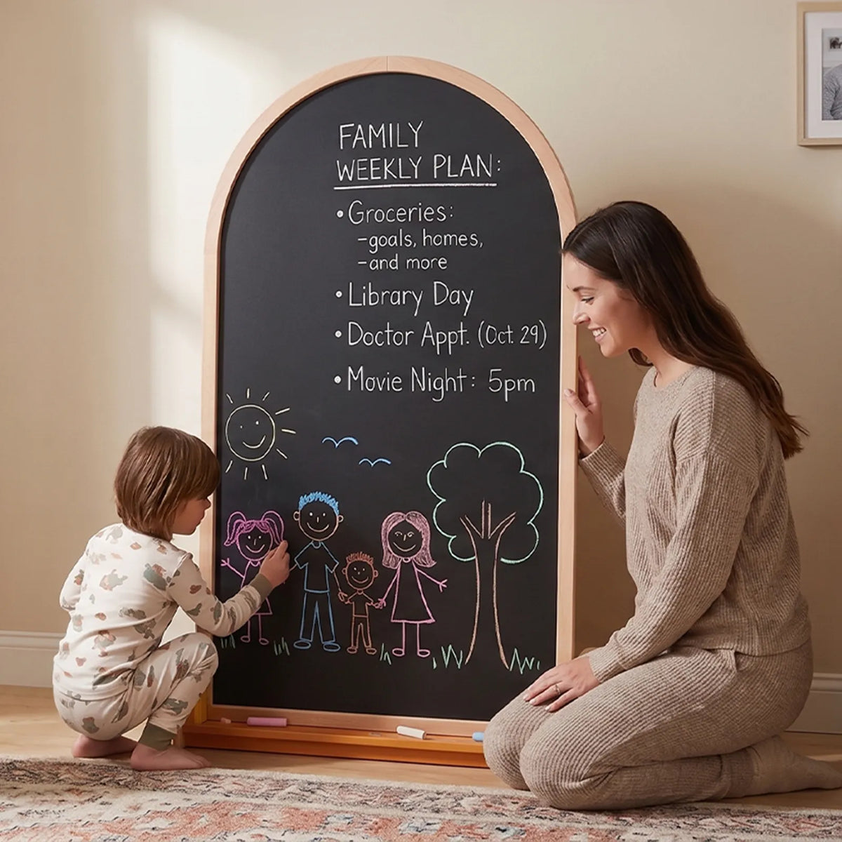Tiny Land INC double-sided arched chalkboard easel with wooden frame and black surface on Tampa Home & Garden Store