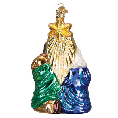 Adorno de cristal de la Sagrada Familia con estrella