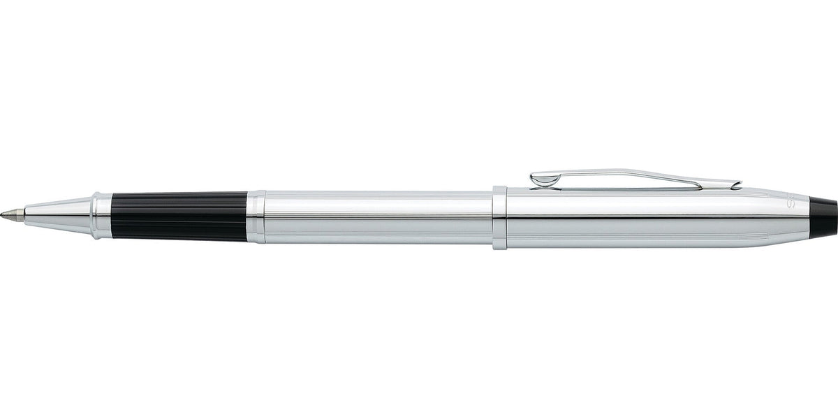 Cross Century II Lustrous Chrome Rollerball Pen by A.T. Cross with black grip on Tampa Home & Garden Store