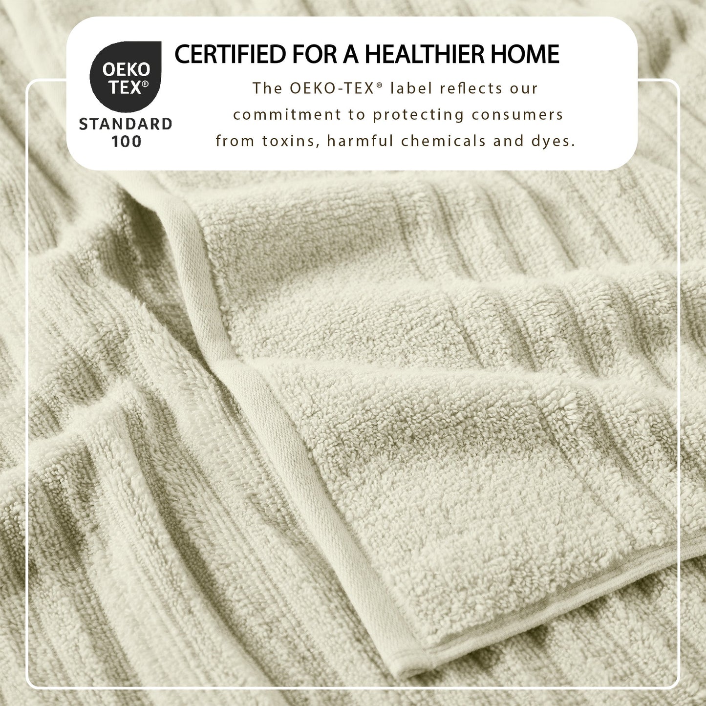 Luxury Combed Cotton and Ribbed Bath Towels