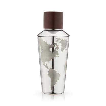 Globe and Compass Cocktail Shaker for a Traveler