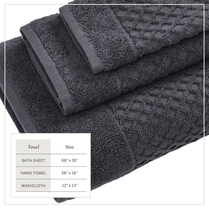 Cotton Diamond Waffle Weave Bath Towel Set