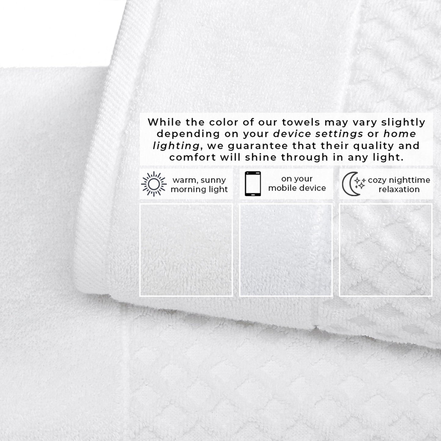 Cotton Diamond Waffle Weave Bath Towel Set