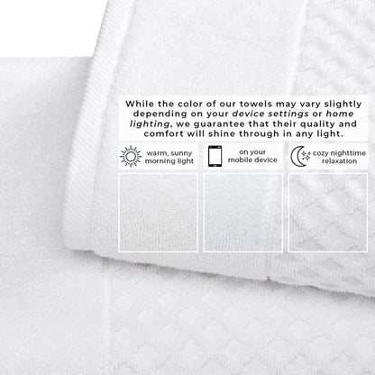 Cotton Diamond Waffle Weave Bath Towel Set