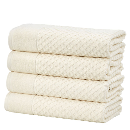 Cotton Diamond Waffle Weave Bath Towel Set