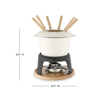 Cast Iron Fondue Set for Cheese and Chocolate