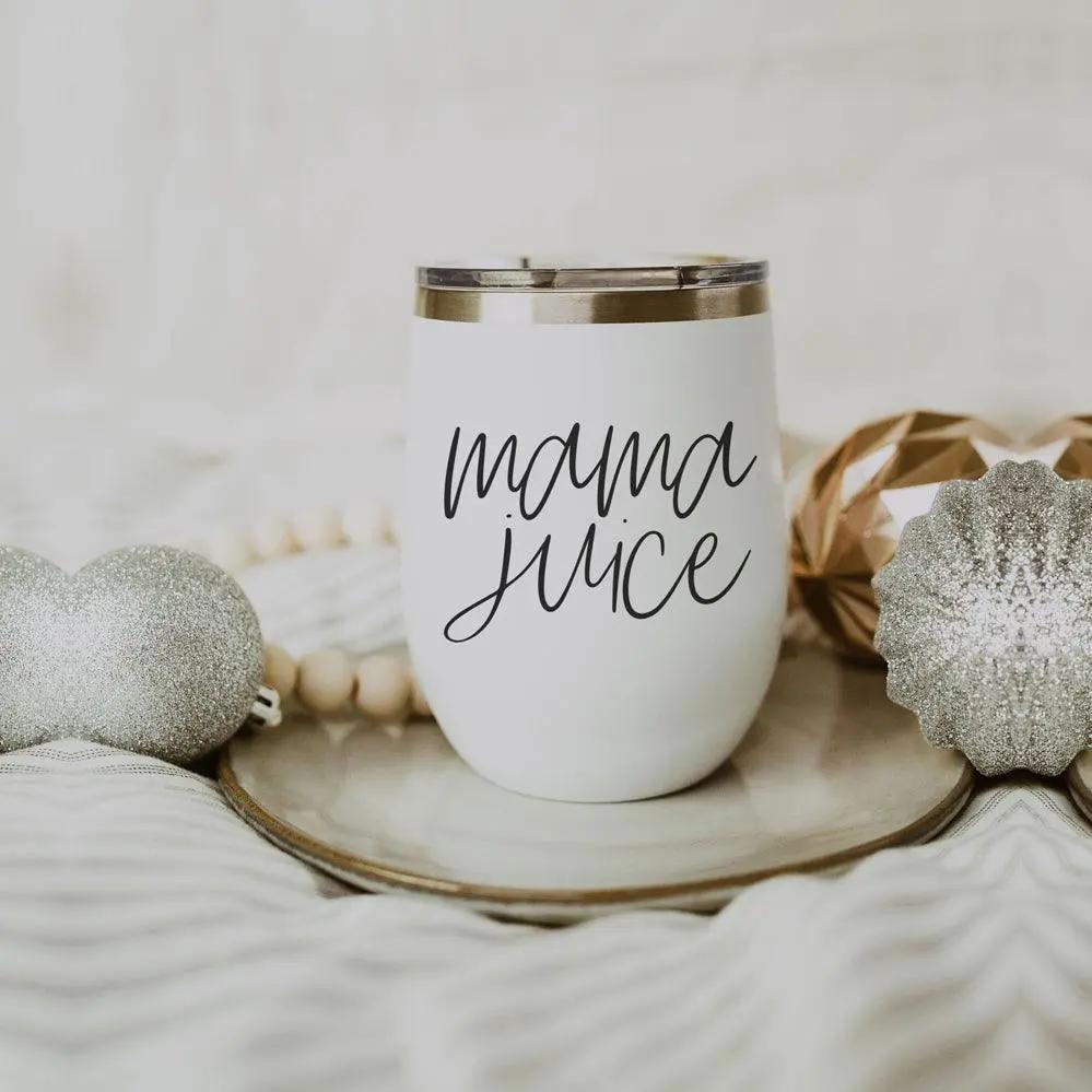 Mama Juice Stainless Steel Wine Tumbler With Lid