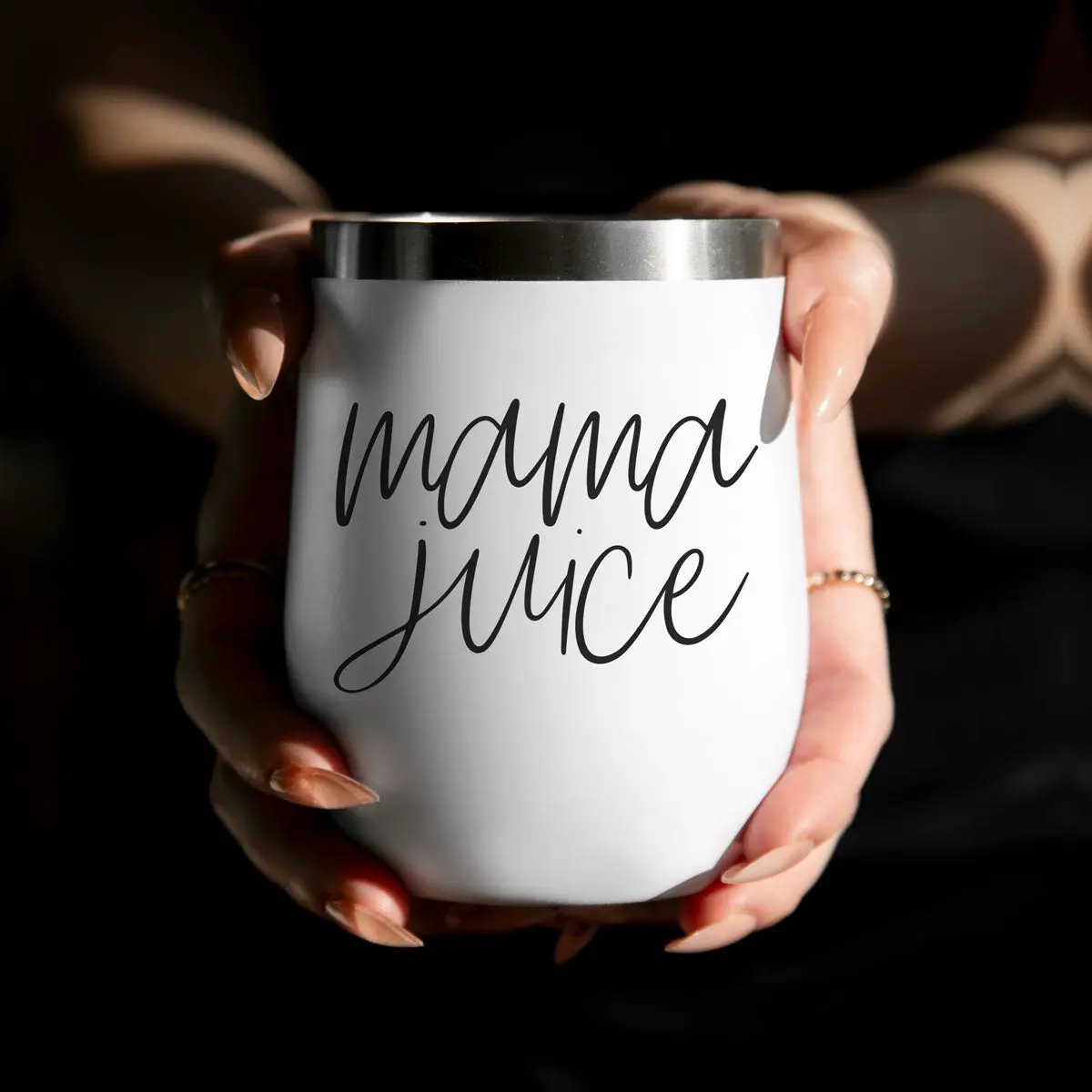 Mama Juice Stainless Steel Wine Tumbler With Lid