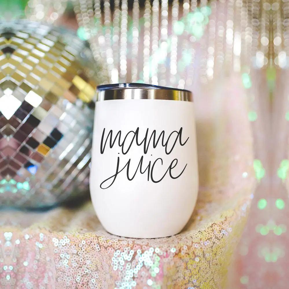Mama Juice Stainless Steel Wine Tumbler With Lid