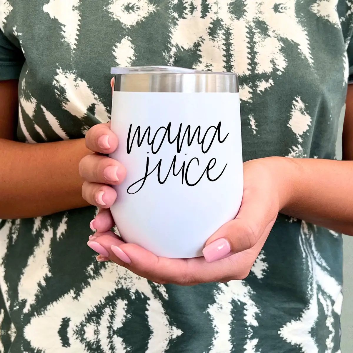 Mama Juice Stainless Steel Wine Tumbler With Lid