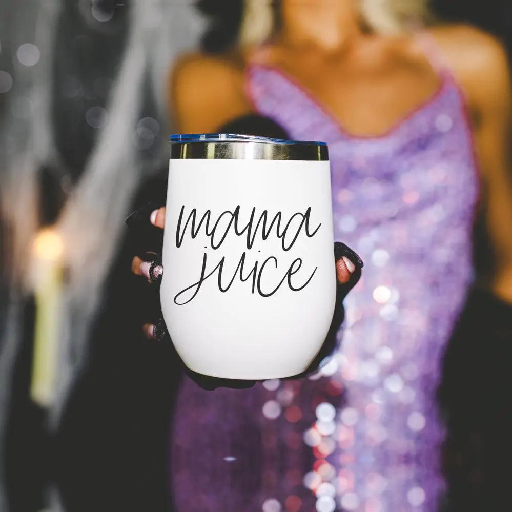 Mama Juice Stainless Steel Wine Tumbler With Lid