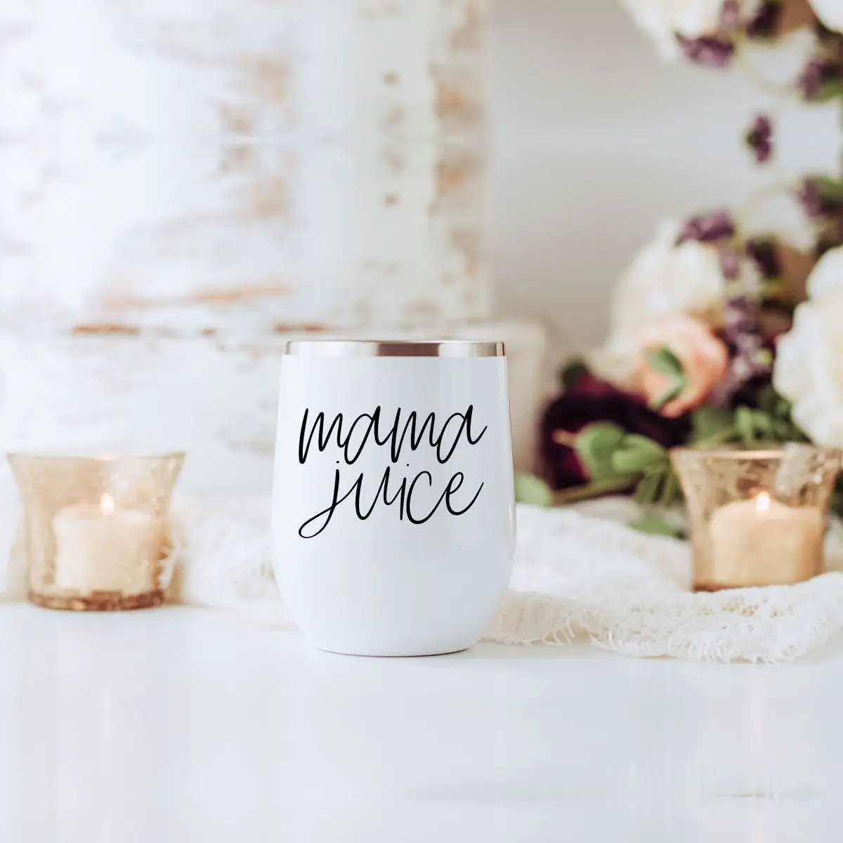 Mama Juice Stainless Steel Wine Tumbler With Lid