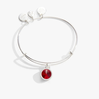 Radiant July Birthstone Charm Bangle Ruby