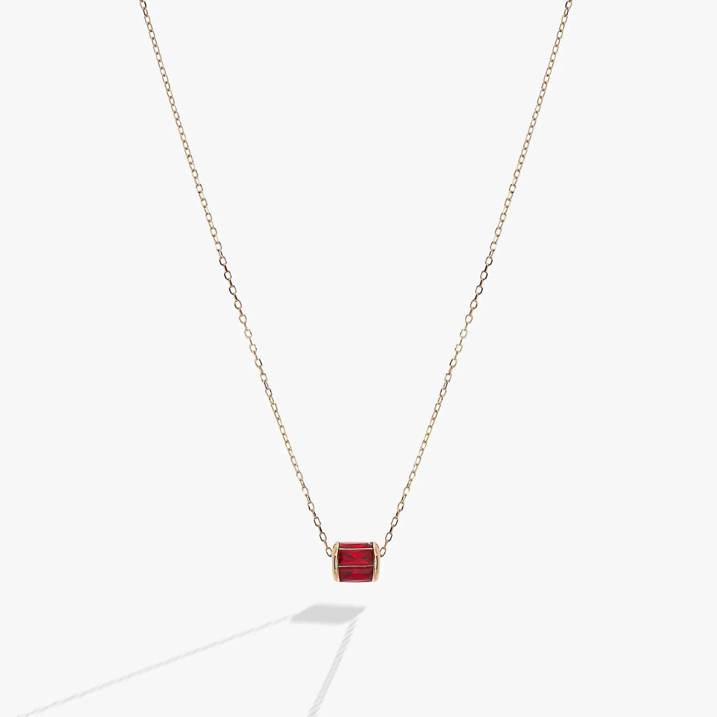 Alex and Ani July Birthstone Pendant Necklace with a red gemstone on a rose gold chain on Tampa Home & Garden Store