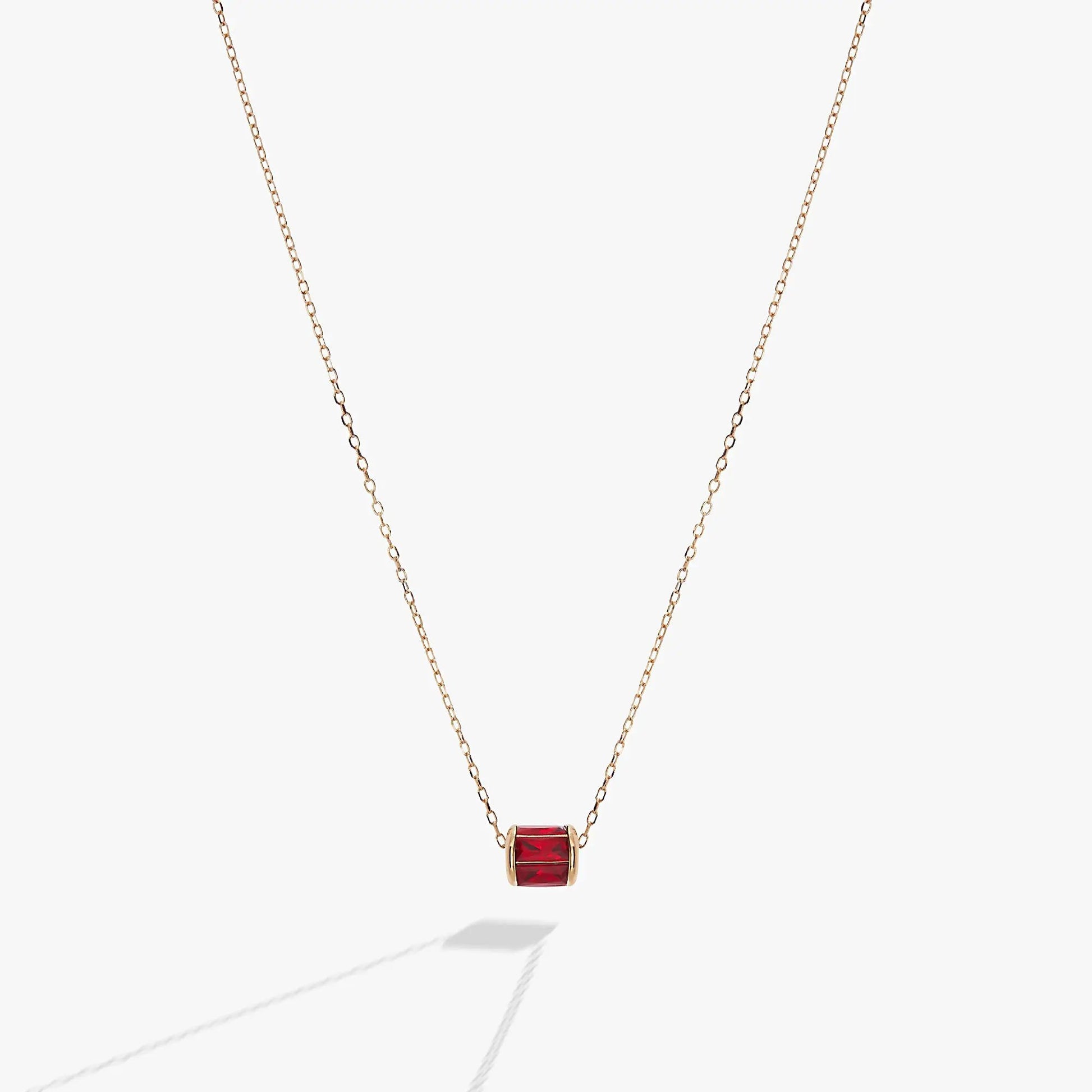 Alex and Ani July Birthstone Pendant Necklace with a red gemstone on a rose gold chain on Tampa Home & Garden Store