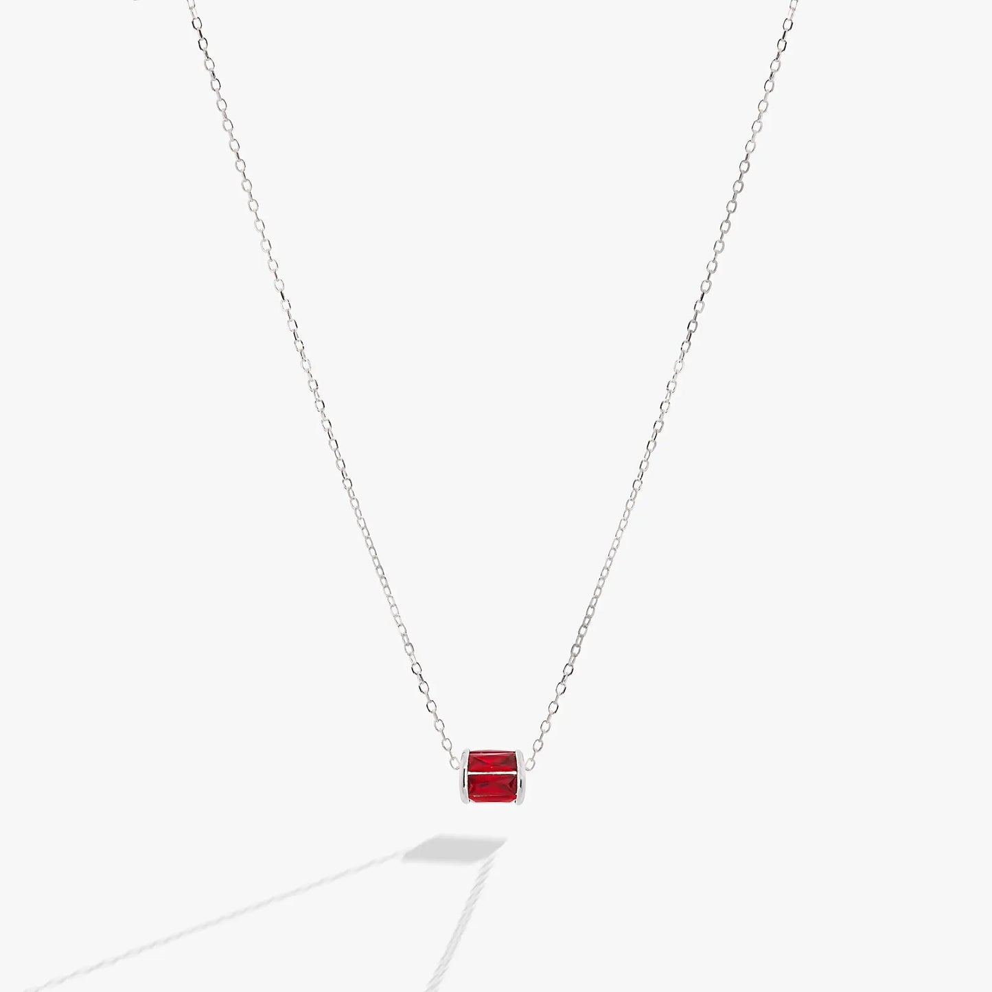July Birthstone Pendant Necklace by Alex and Ani with red ruby-tone stone on silver chain on Tampa Home & Garden Store