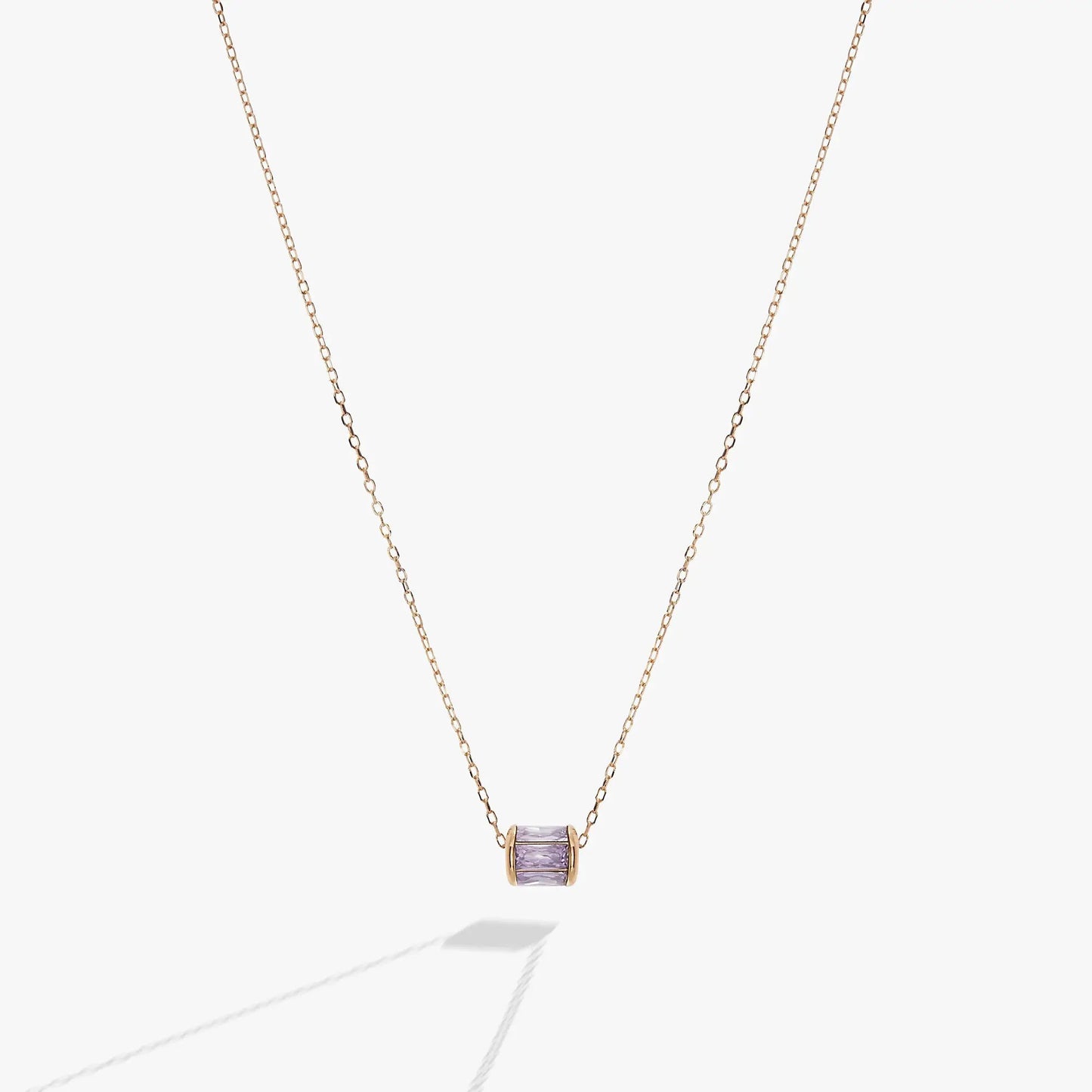 June Amethyst Pendant Necklace with Infinity Bead