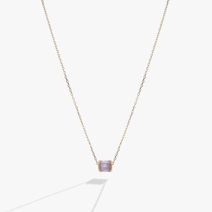 June Amethyst Pendant Necklace with Infinity Bead