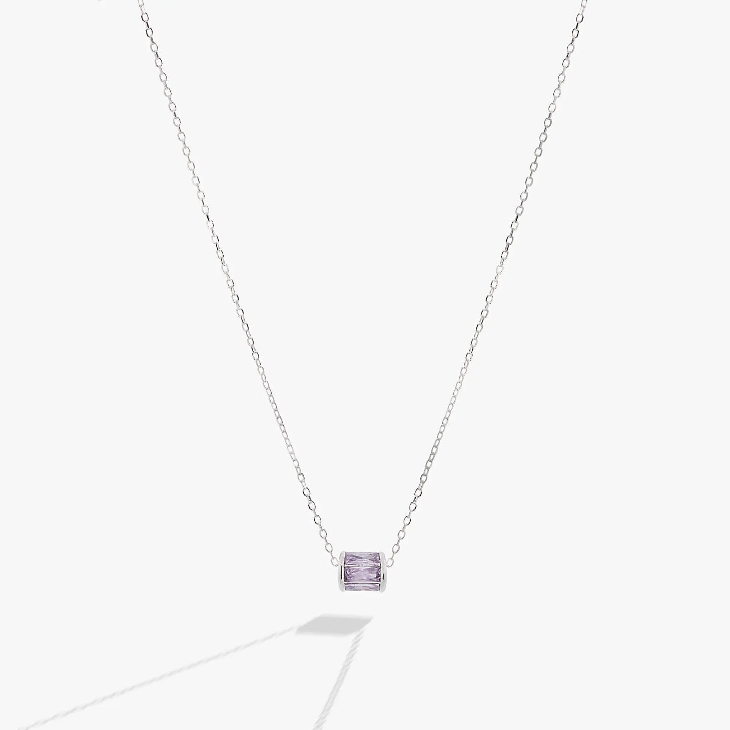 June Amethyst Pendant Necklace with Infinity Bead