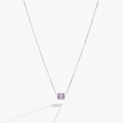 June Amethyst Pendant Necklace with Infinity Bead