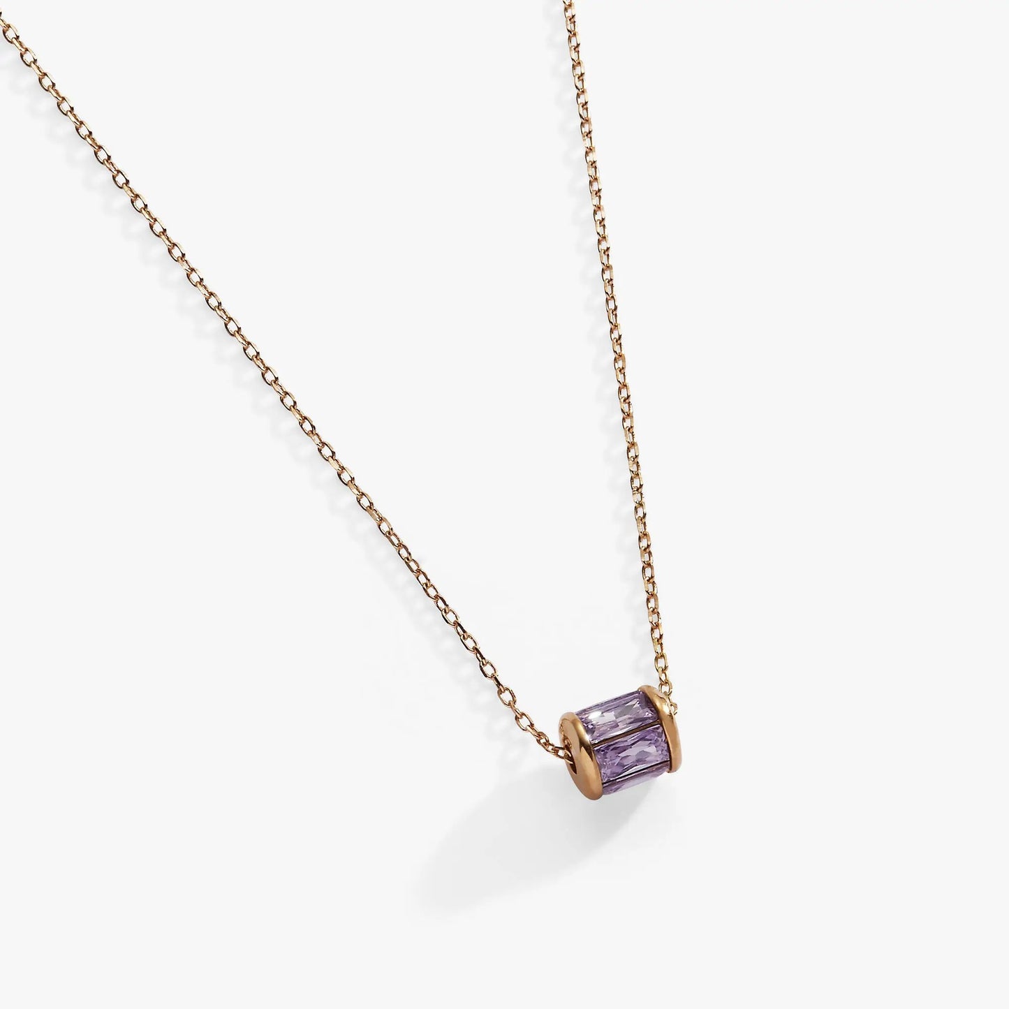 June Amethyst Pendant Necklace with Infinity Bead