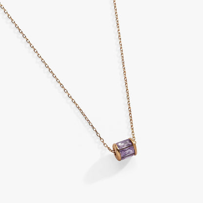 June Amethyst Pendant Necklace with Infinity Bead