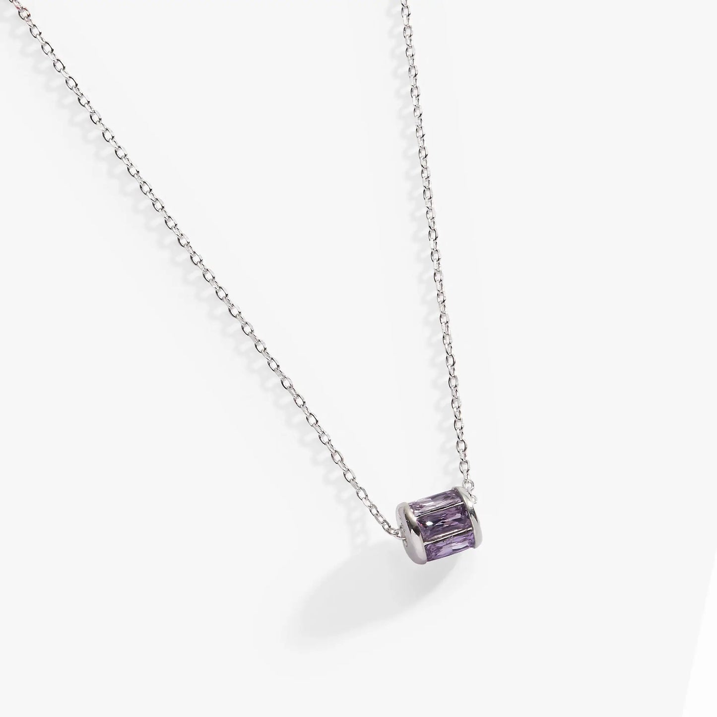 June Amethyst Pendant Necklace with Infinity Bead