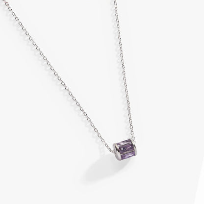 June Amethyst Pendant Necklace with Infinity Bead
