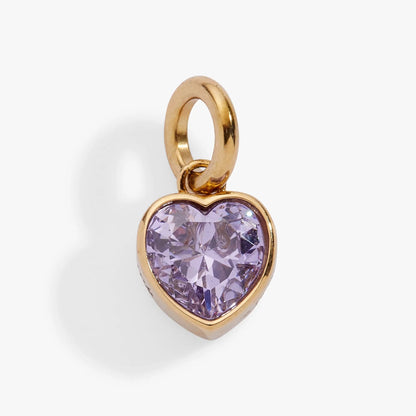 June Luck Heart Birthstone Charm Bezel Setting