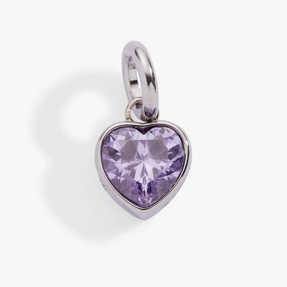 June Luck Heart Birthstone Charm Bezel Setting