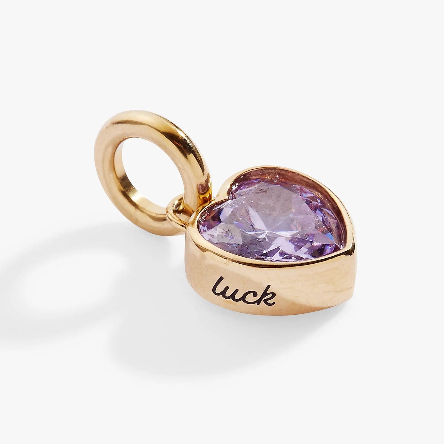June Luck Heart Birthstone Charm Bezel Setting