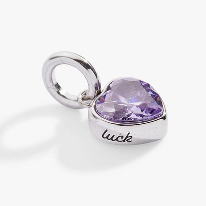 June Luck Heart Birthstone Charm Bezel Setting